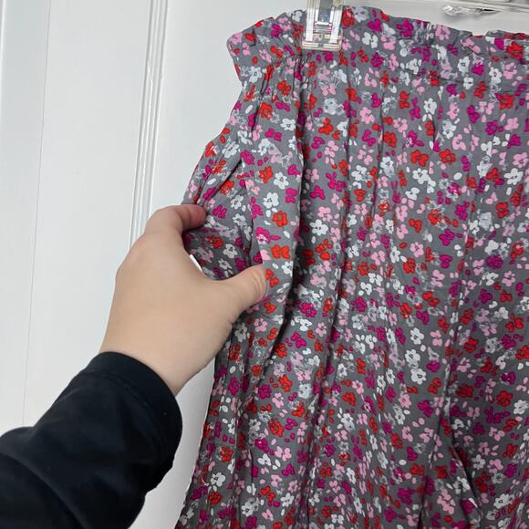 DKNY Women's Pink Ditsy Floral Stretch Wide Leg Pedal Pusher Pull On Pants M NEW - Picture 2 of 9